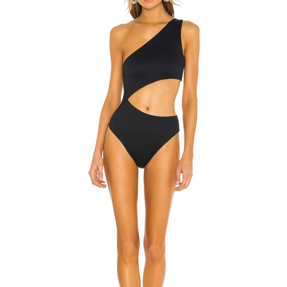 Beach riot Celine one piece cutout bathing suit black